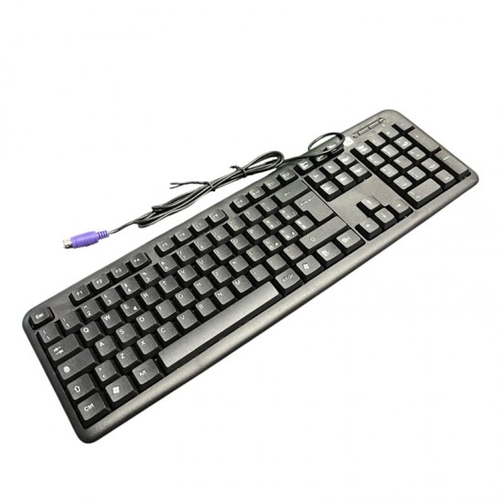 TASTIERA CON FILO KEYBOARD NERA BLACK NUOVA PS/2 PER PC 105 TASTI- aperto mai usato
