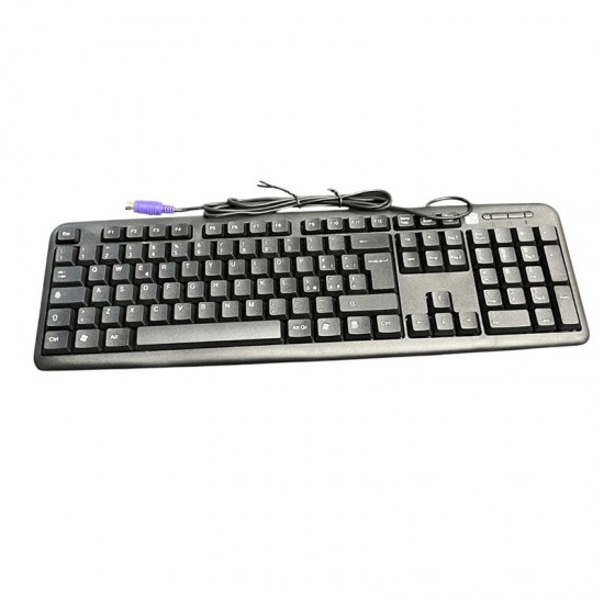 TASTIERA CON FILO KEYBOARD NERA BLACK NUOVA PS/2 PER PC 105 TASTI- aperto mai usato
