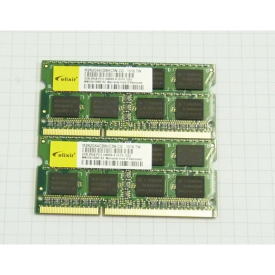 RAM MEMORIA NOTEBOOX ELIXIR 4GB (2 X 2GB TOT 4Gb) 2RX8 PC3-10600S DDR3 1333MHZ - NUOVO